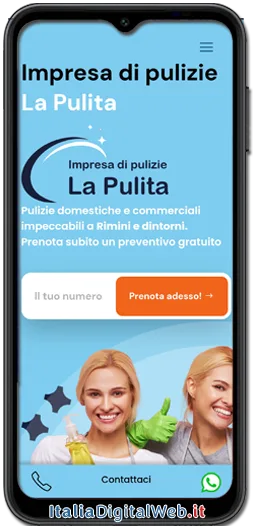 Sito per Imprese di Pulizie in varie versioni